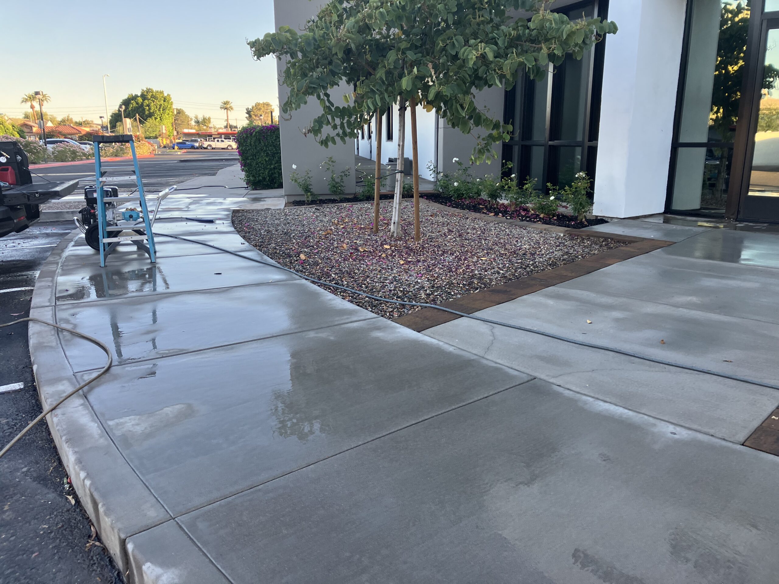 Pressure washing service cleaning at commercial property in Surprise AZ